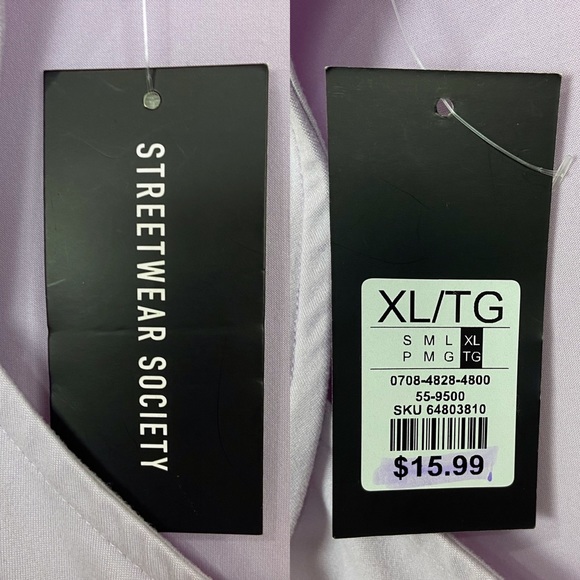 Streetwear Society Lilac Crop Tee with Open Back XL NWT - Picture 4 of 5